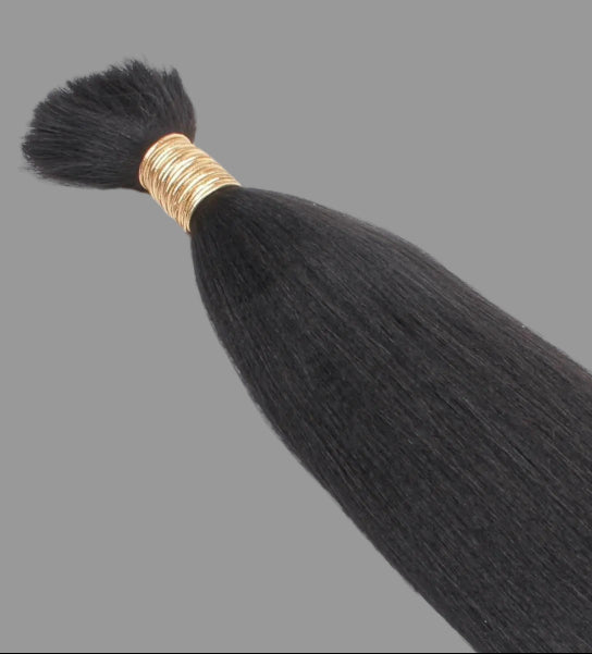 Yaki Straight Bulk Human Hair Extensions